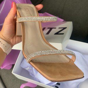 Schutz Sandal Mule in Honey Beige